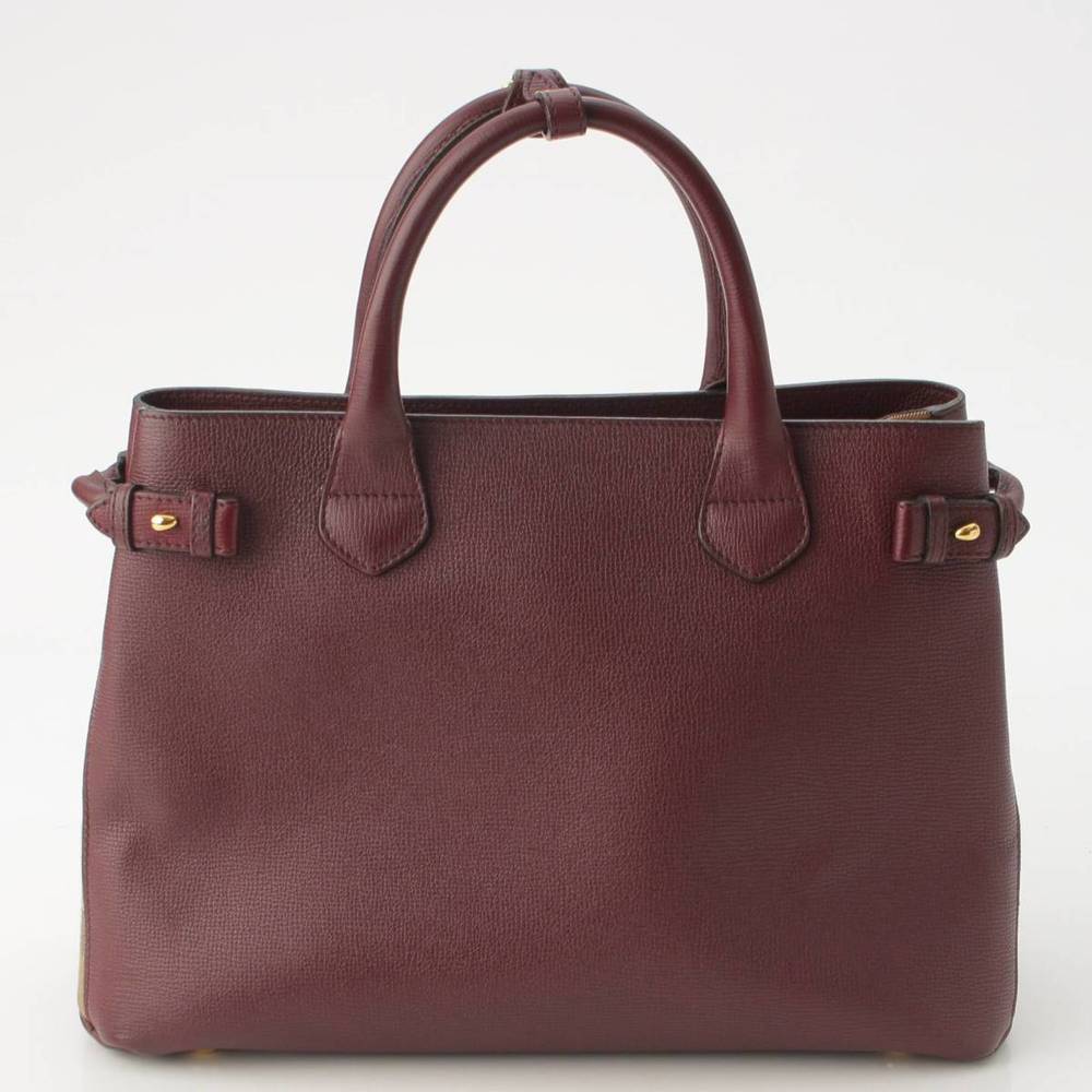 Burberry Logo Wine Bag Handbag Red Banner View 3
